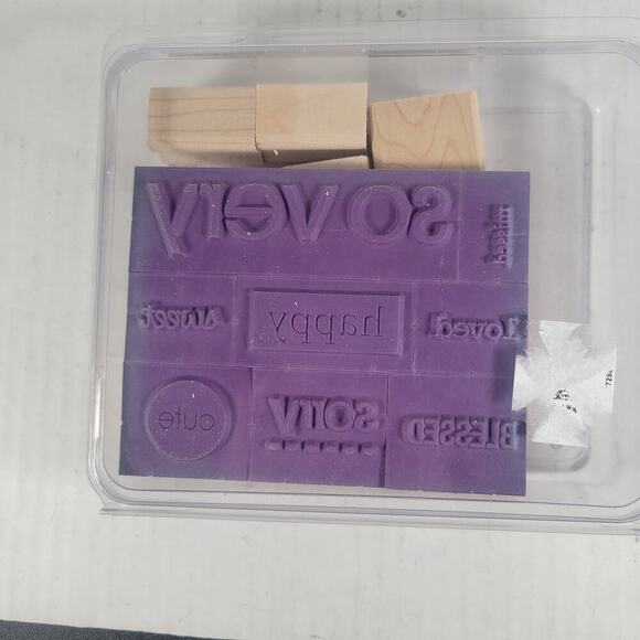 New Unmounted Stampin' Up So Very 8 Wooden Stamps Sorry Missed Special Occasions - Picture 1 of 2